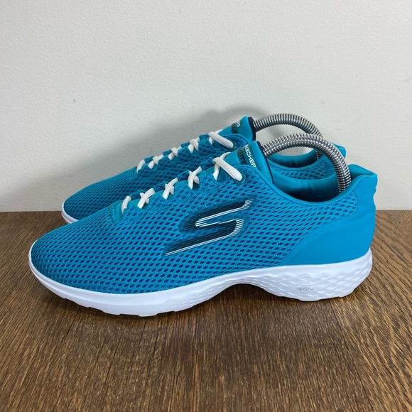 Skechers Go Train Lace Up Sneaker Women’s Size 8.5 Turquoise - Picture 2 of 12
